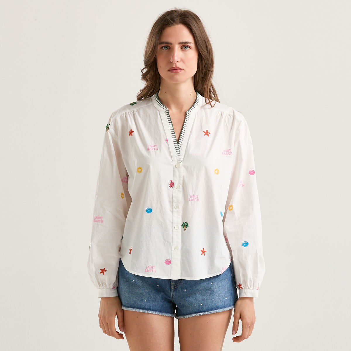 Mc2 Saint Barth camicia liona cotton allover sea