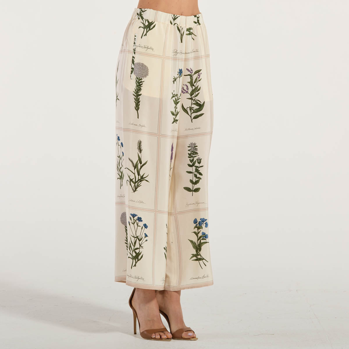 Maxmara pantalone in pura seta bianco