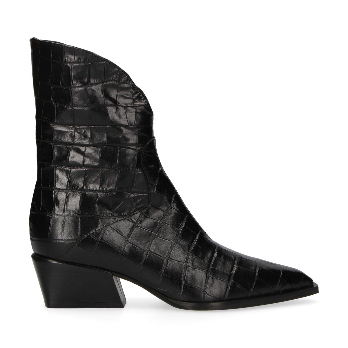 Poeve tronchetto Moira in cocco pelle nera