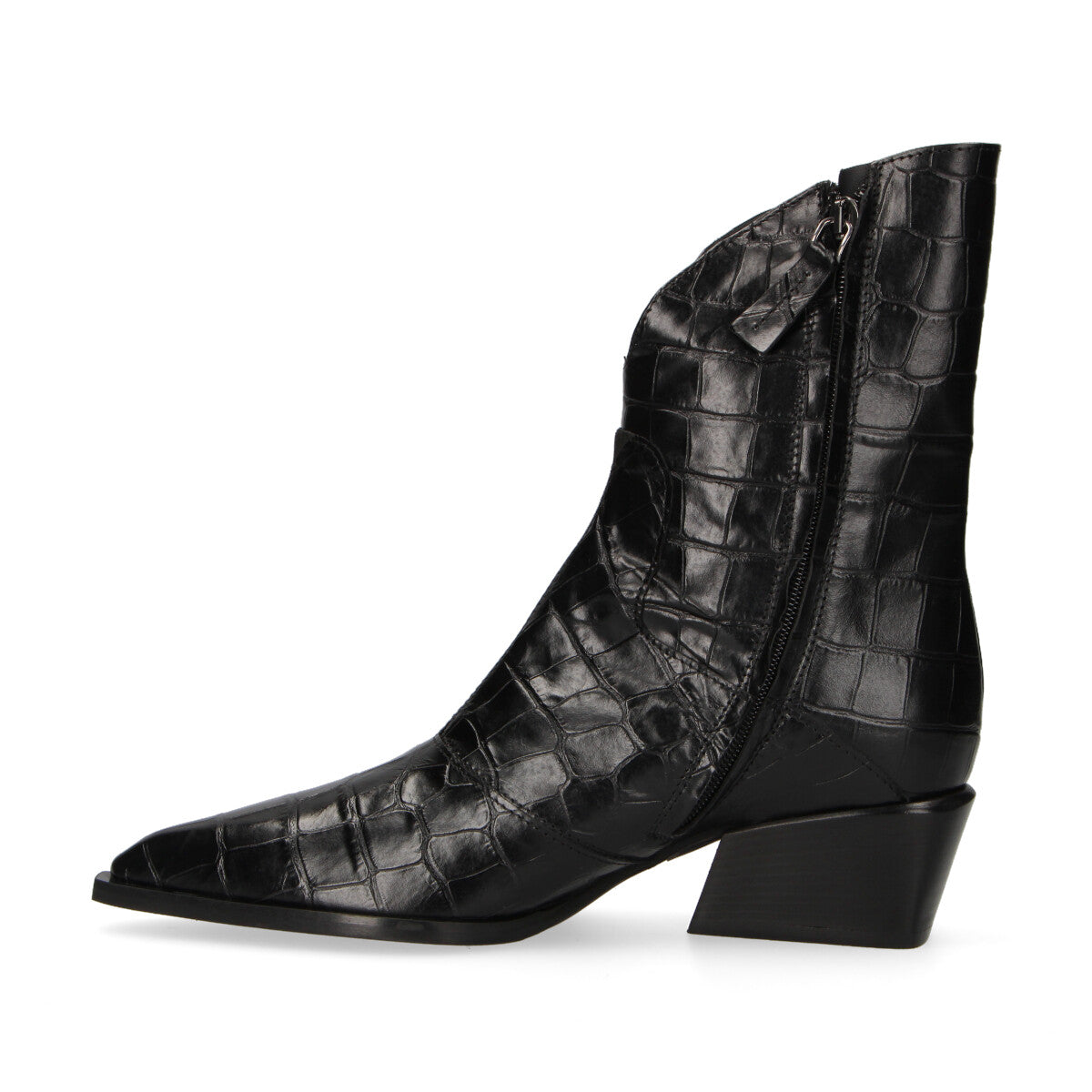 Poeve tronchetto Moira in cocco pelle nera