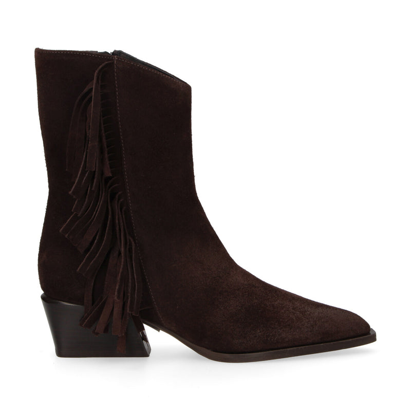 Poeve tronchetto con frangie camoscio tdm