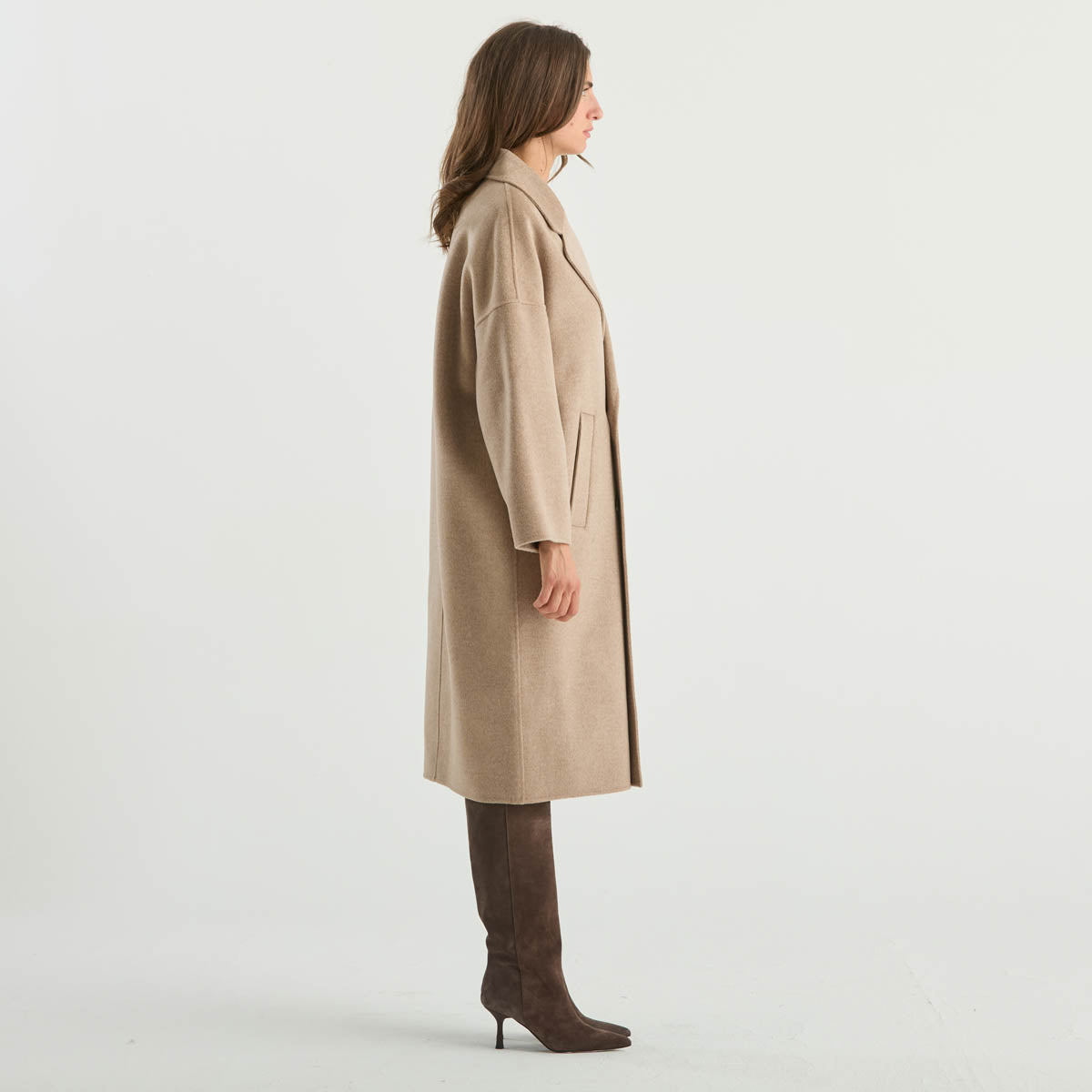 Solotre cappotto doppiopetto beige