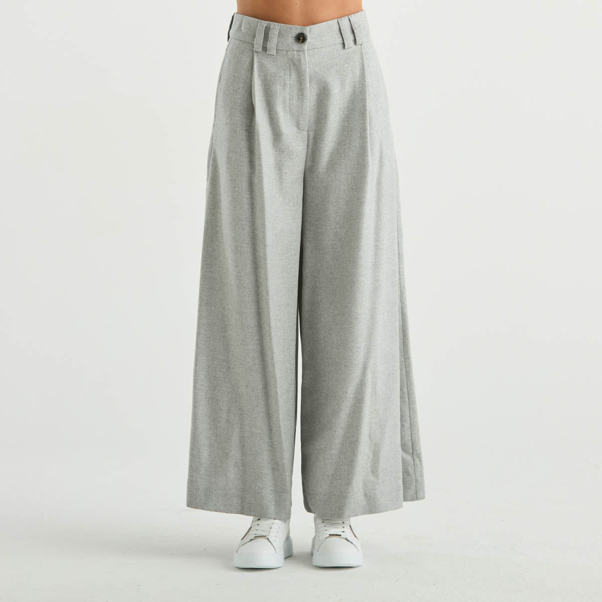 Solotre pantalone elegante in flanella grigio