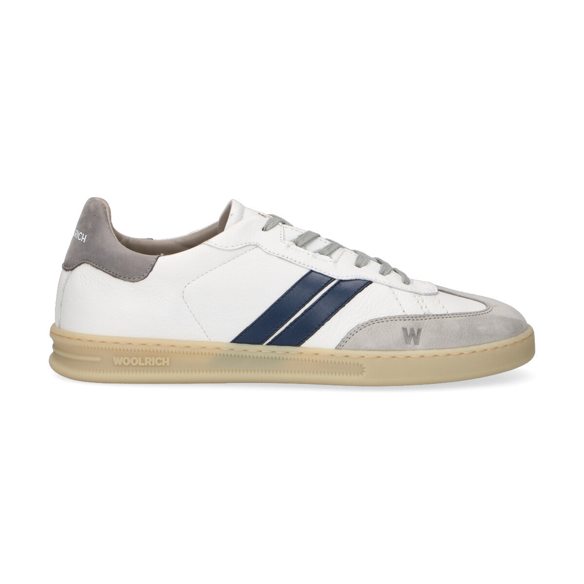 Woolrich Sneakers Doubleu Tennis in pelle bianca