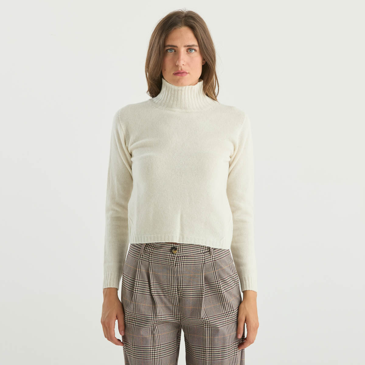 Solotre maglione a collo alto panna