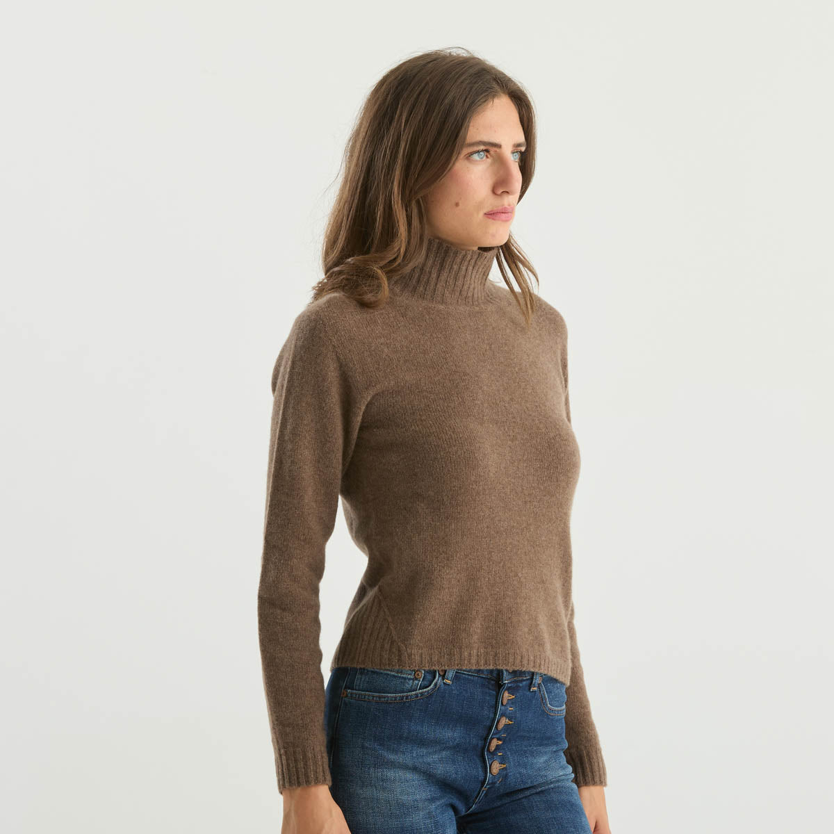 Solotre maglione a collo alto marrone