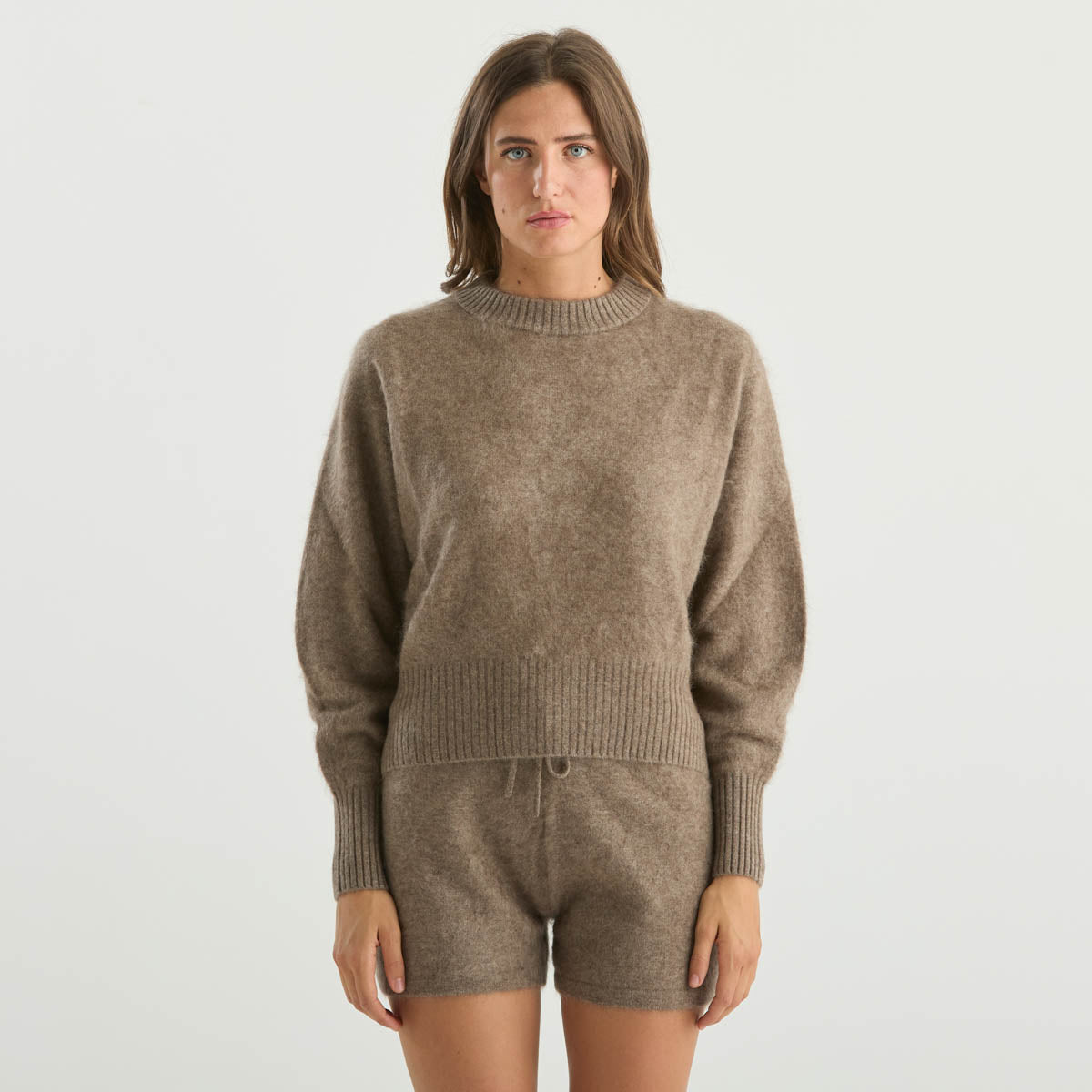 Solotre maglione girocollo nocciola