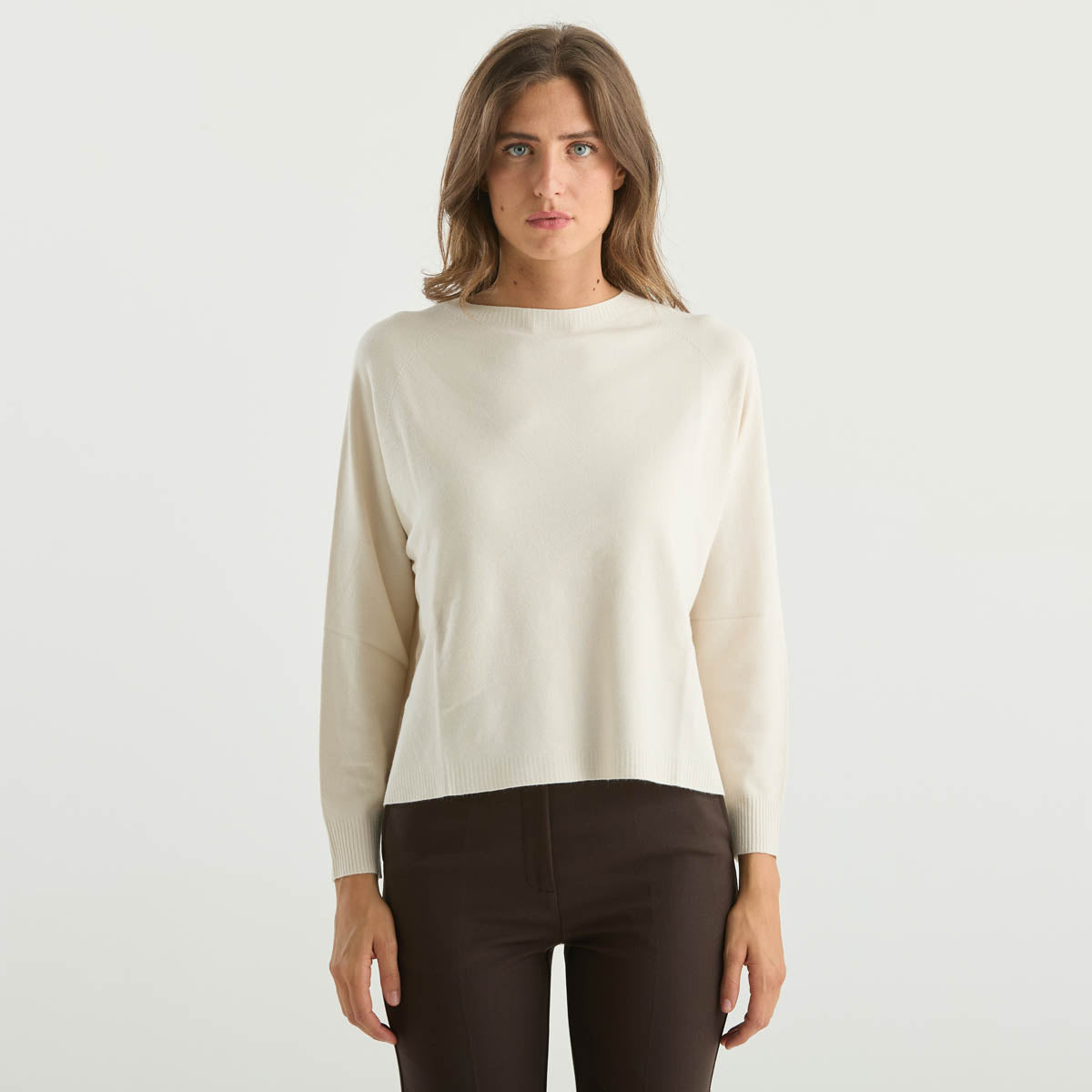 Solotre maglia girocollo panna