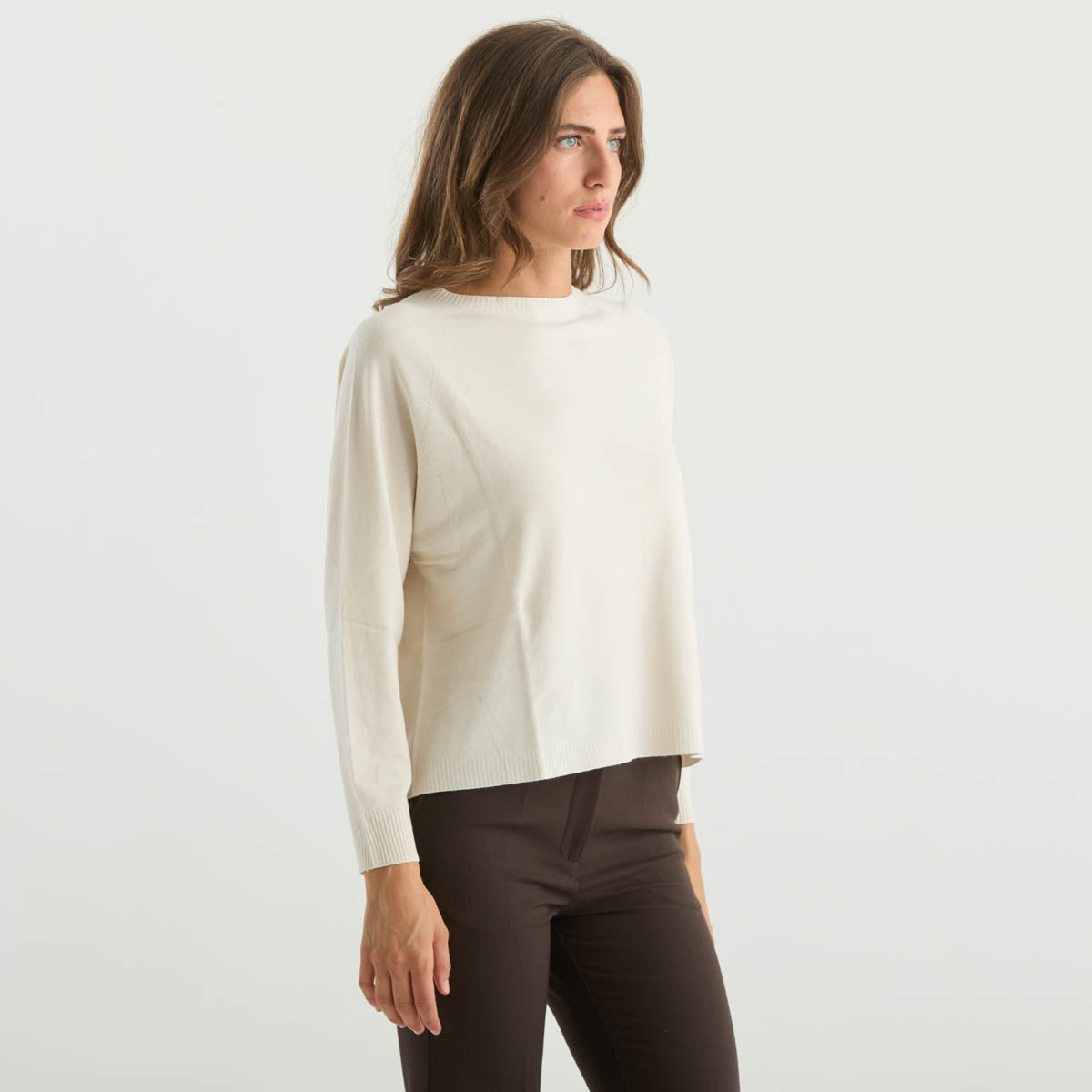 Solotre maglia girocollo panna