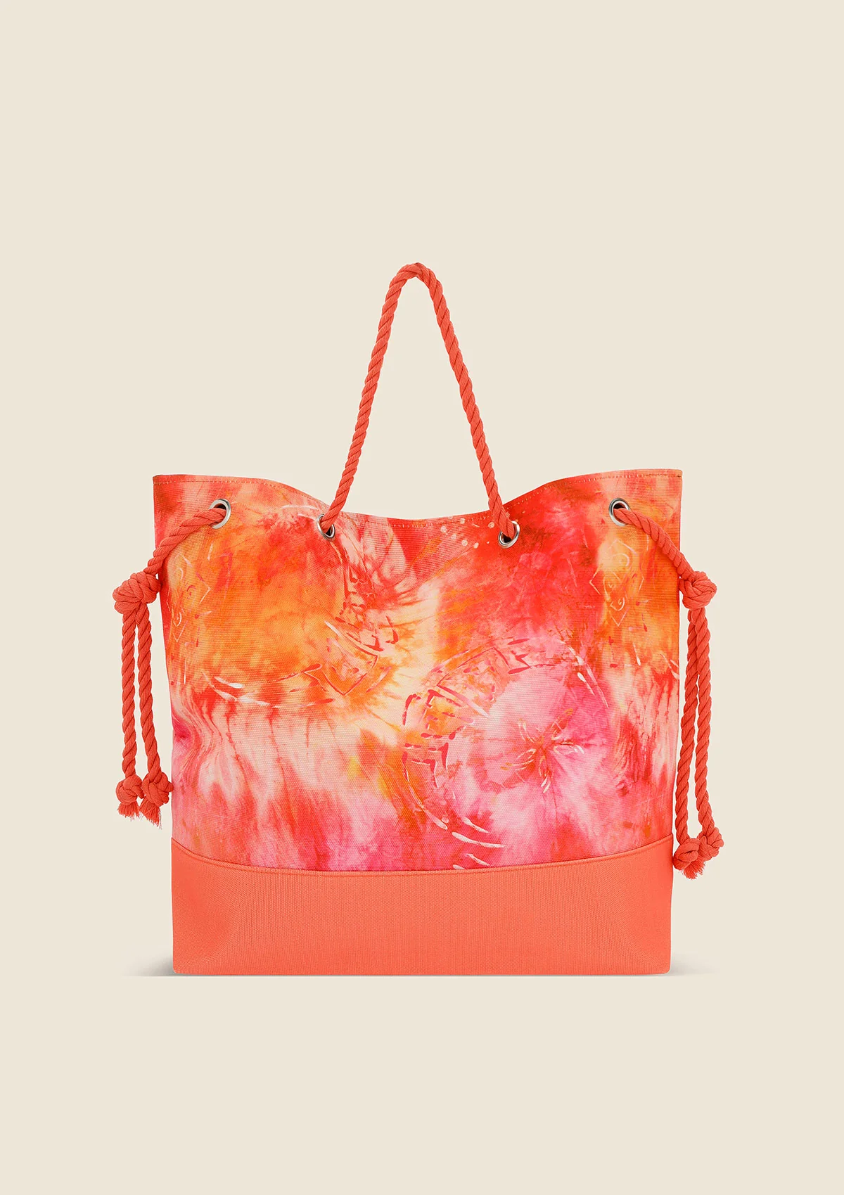 Me fui beachbag in tessuto fantasia arancio