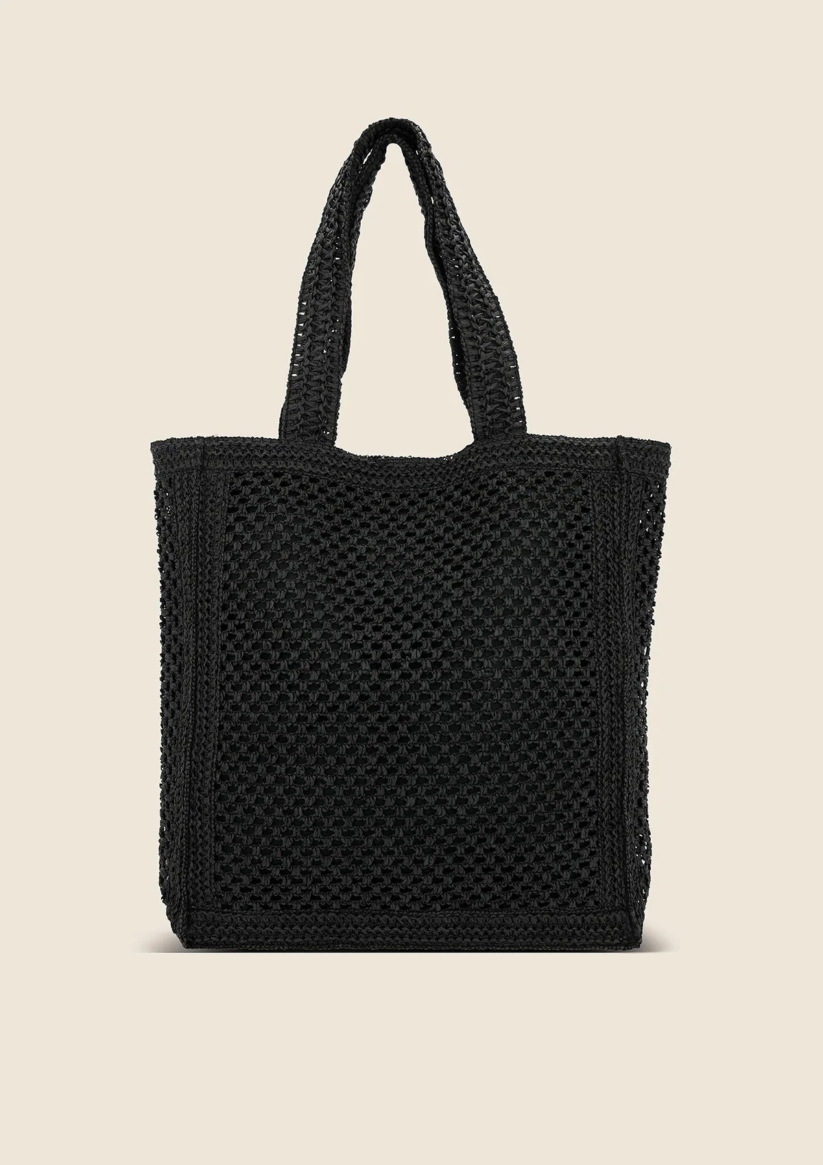 Me fui beachbag in raffia nera