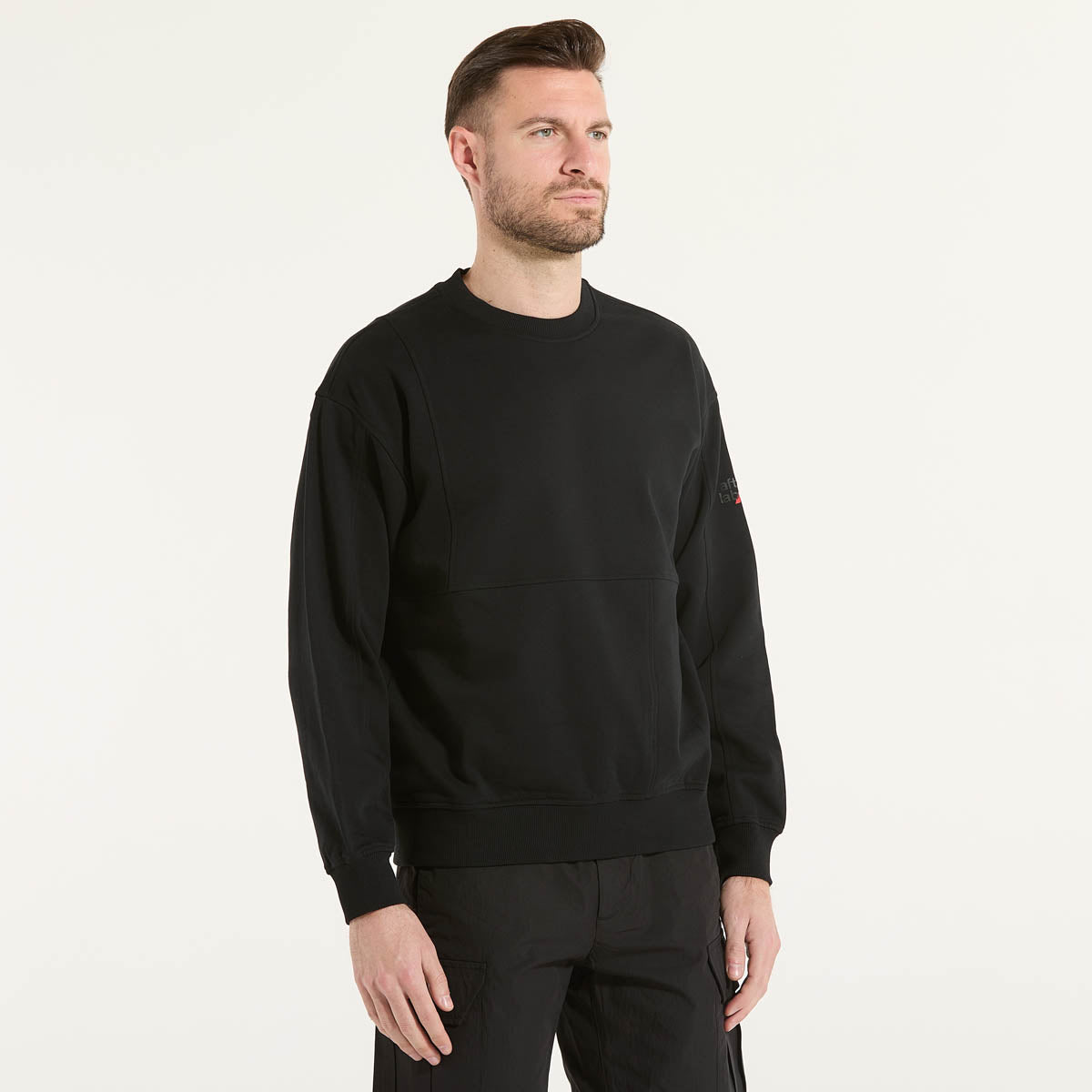 After Label felpa girocollo in tessuto nero