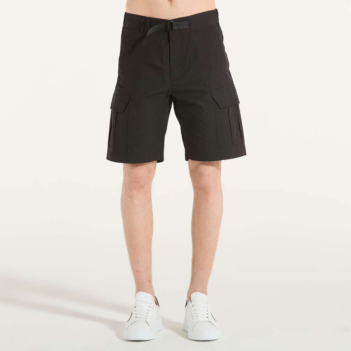 After Label bermuda tasconato in tessuto nero