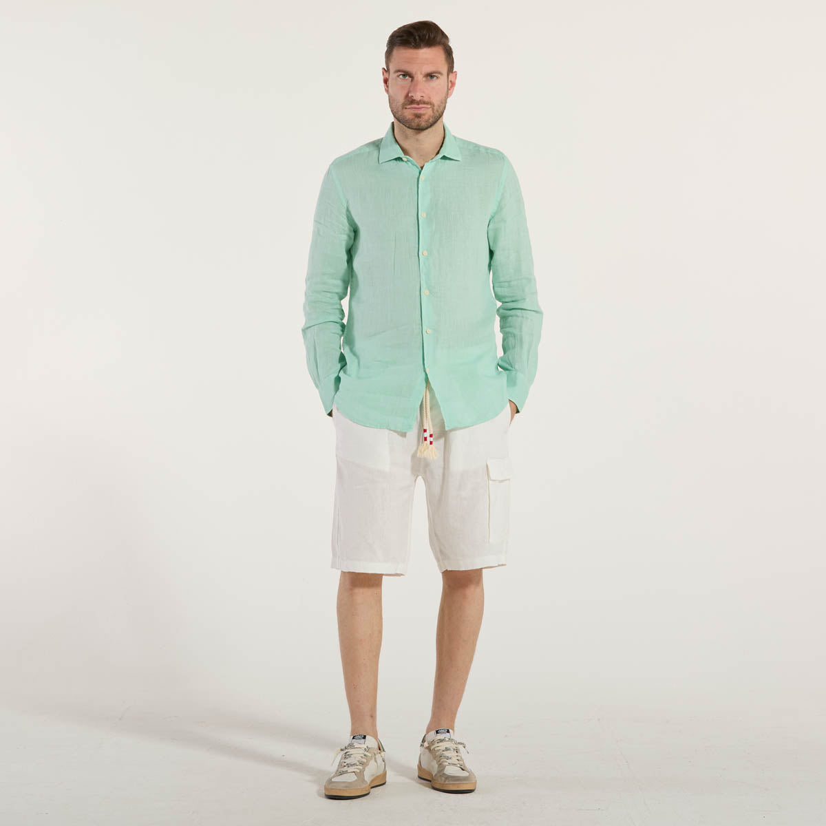 Mc2 Saint Barth bermuda marseille lino bianco