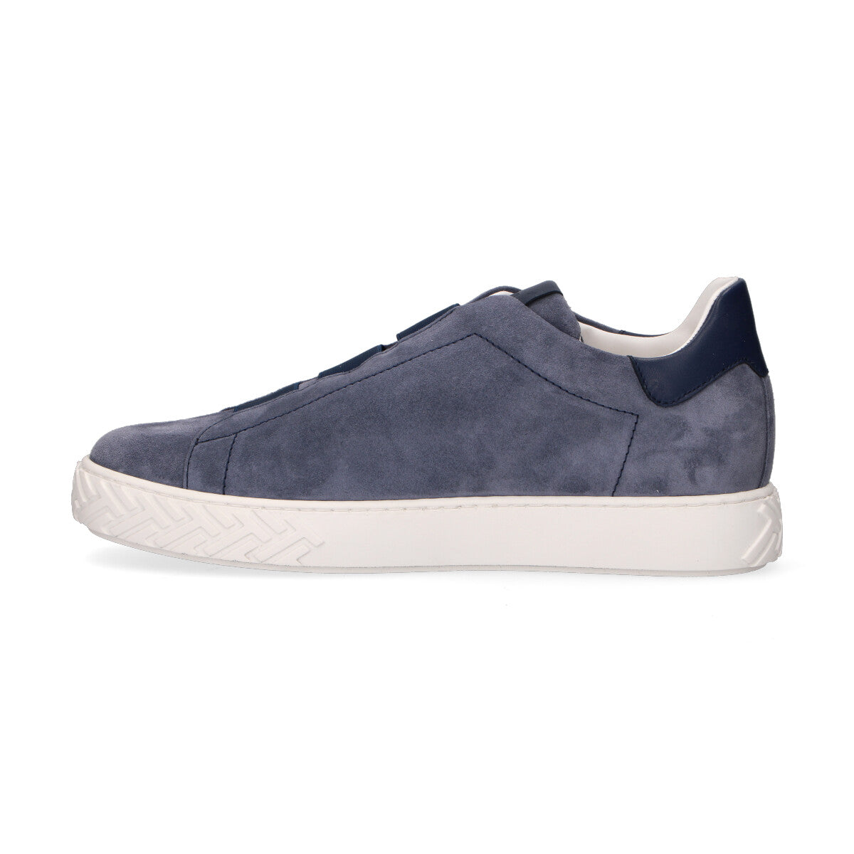 Testoni sneaker slip-on suede azzurra