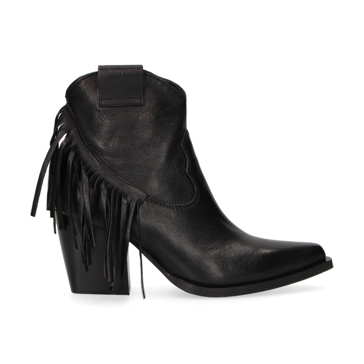 Mohai tronchetto texano Nada con frange pelle nera