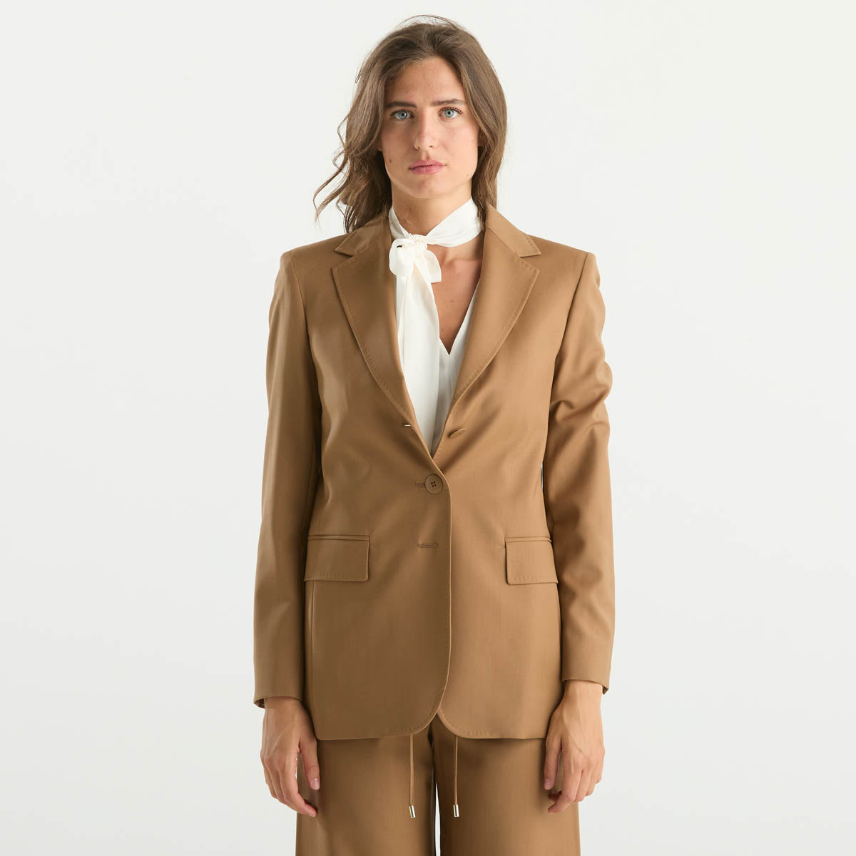 Maxmara giacca monopetto in tessuto blu