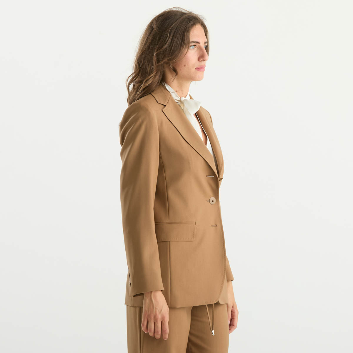 Maxmara giacca monopetto in tessuto blu