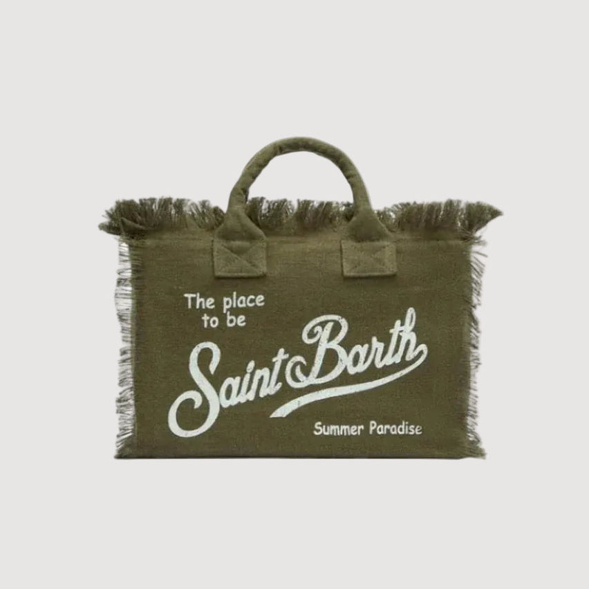 Mc2 Saint Barth borsa colette linen verde militare