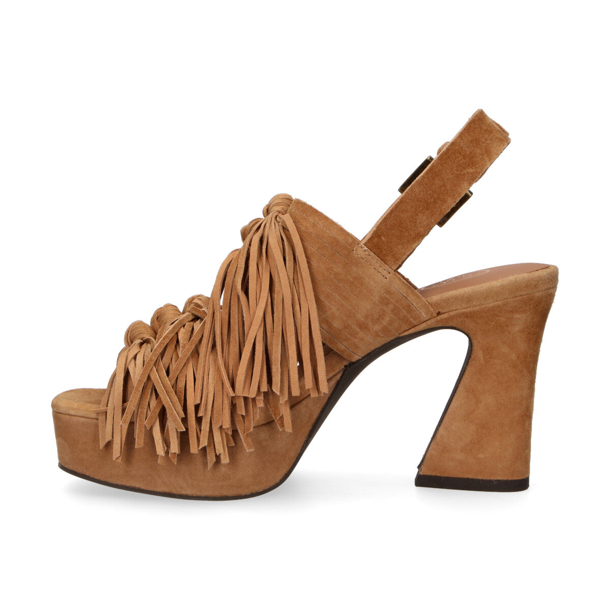 Ash sandalo Oprah con frange in camoscio beige