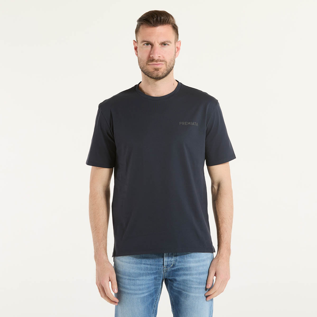 Premiata t-shirt girocollo logata tessuto blu