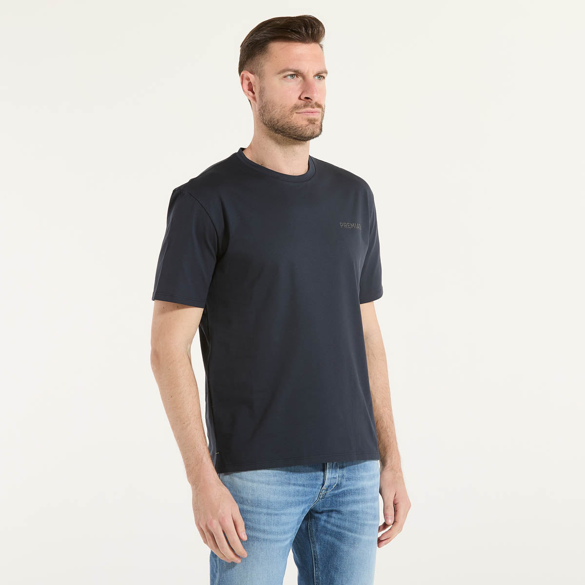 Premiata t-shirt girocollo logata tessuto blu