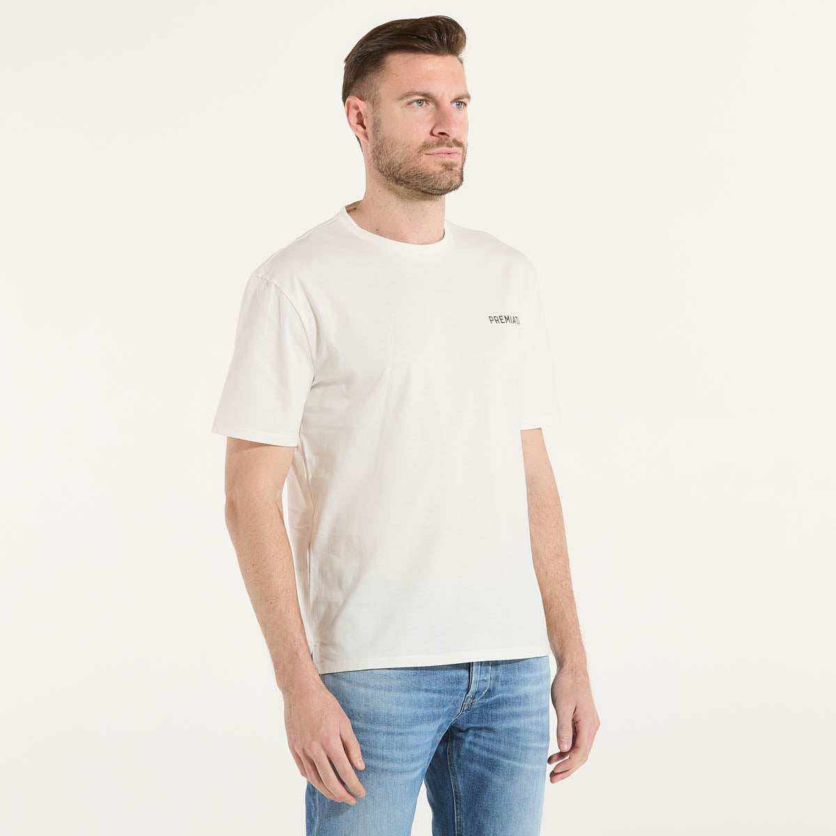 Premiata t-shirt girocollo logata tessuto bianco