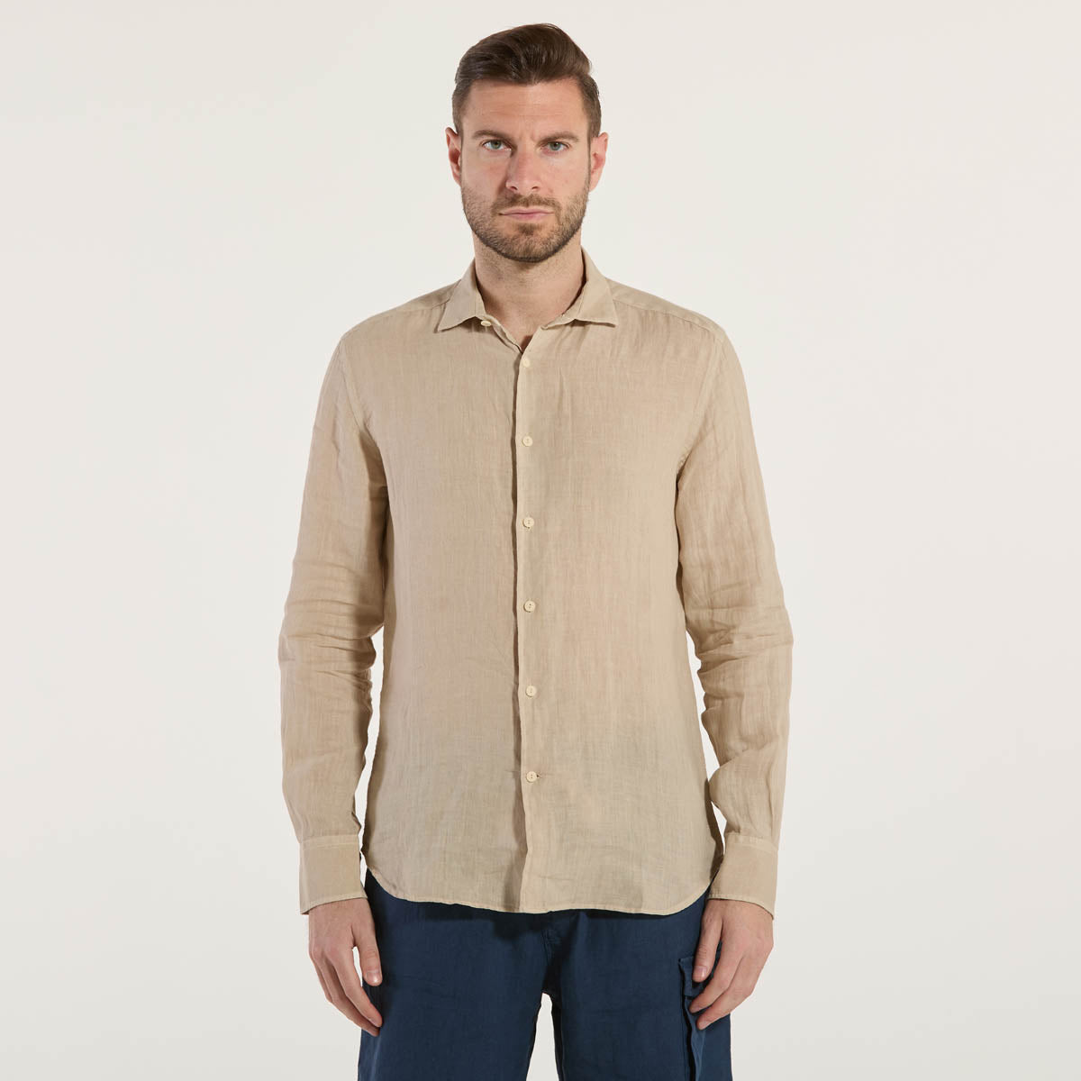 Mc2 Saint Barth camicia pamplona in lino beige