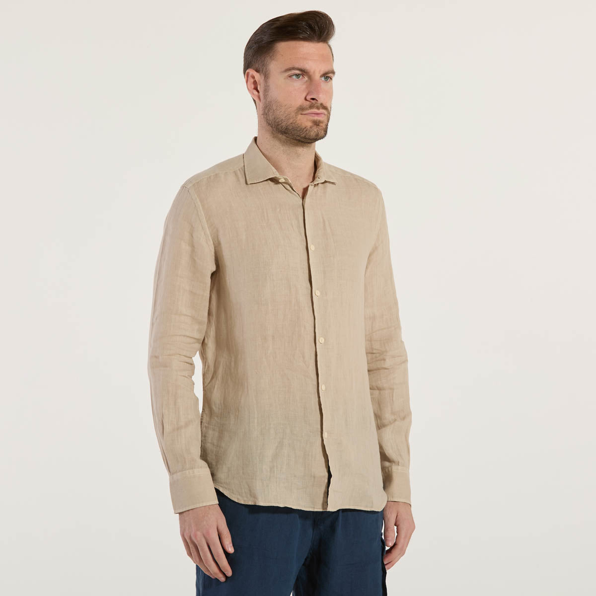 Mc2 Saint Barth camicia pamplona in lino beige
