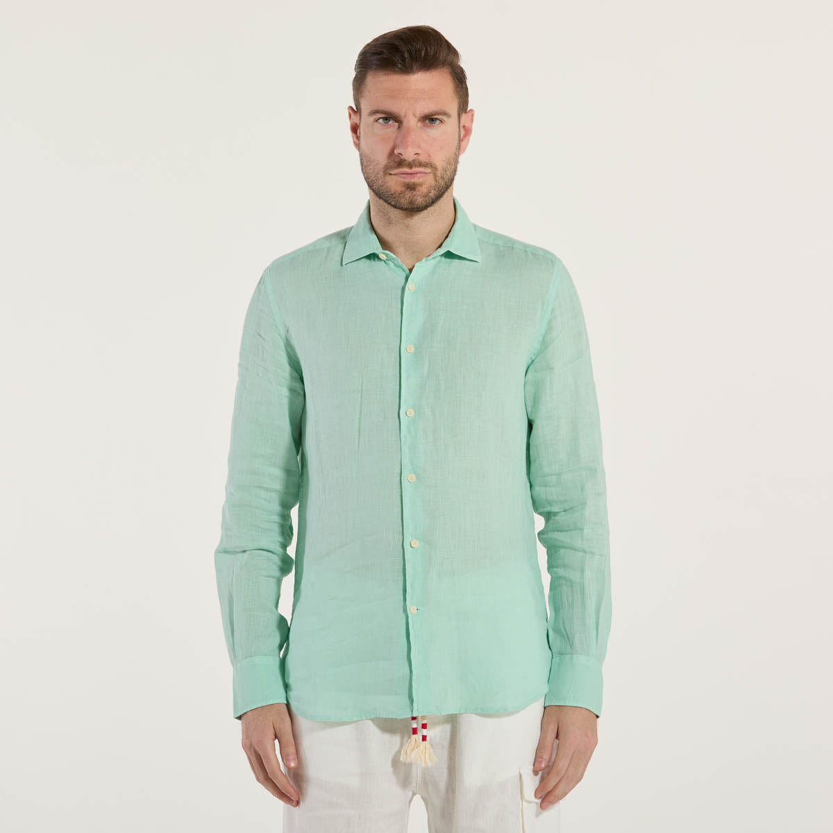 Mc2 Saint Barth camicia pamplona in lino verde