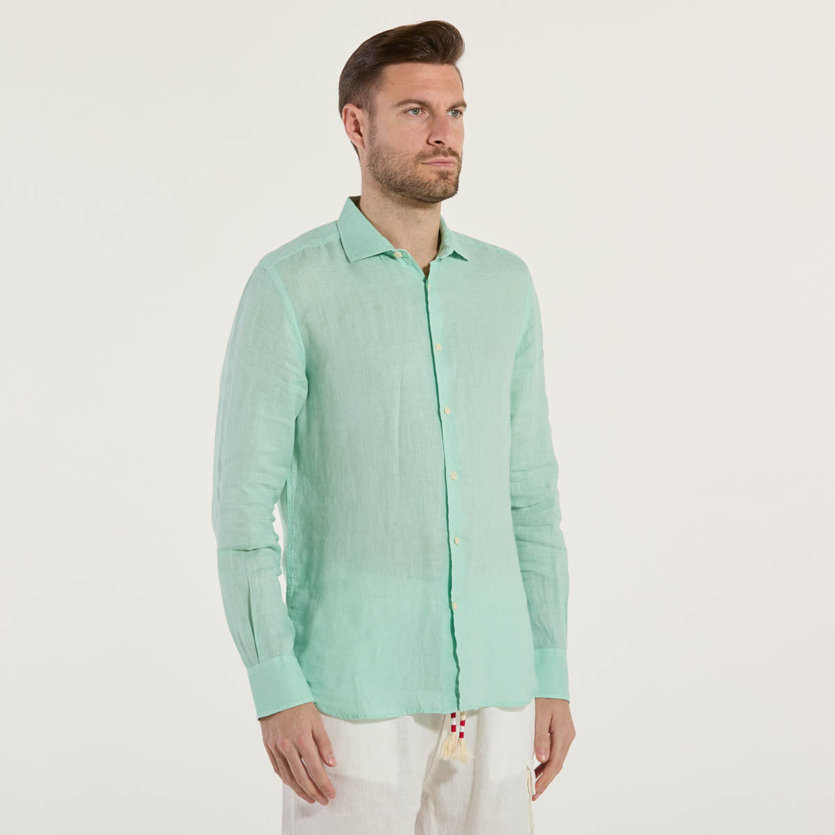 Mc2 Saint Barth camicia pamplona in lino verde