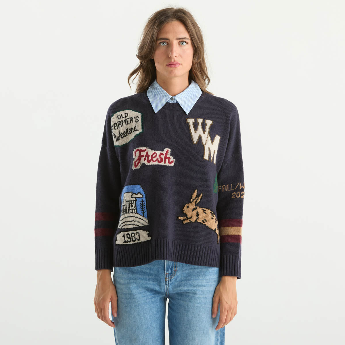 Maxmara maglione in pura lana blu