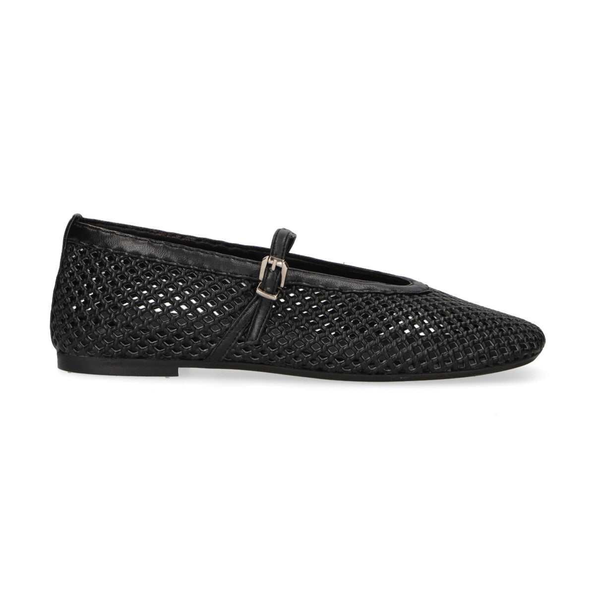 Poeve ballerina Stacy in pelle traforata nera