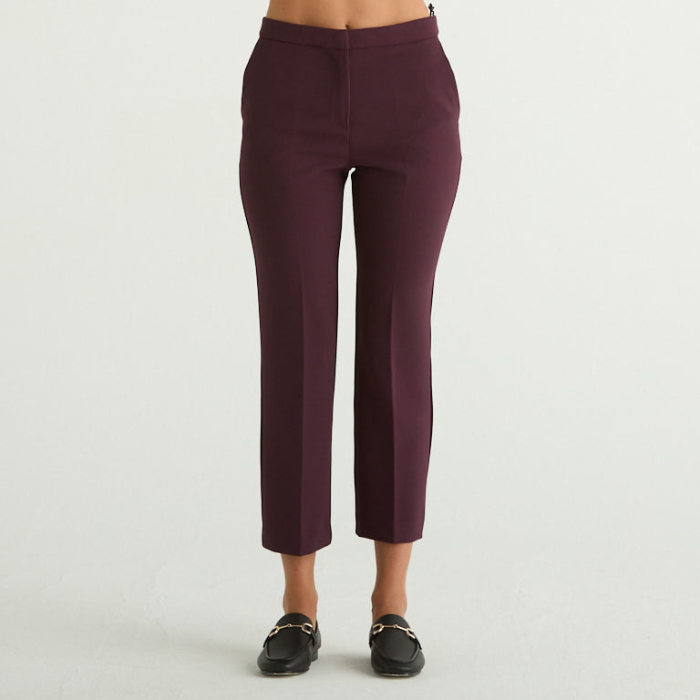 Haveone pantalone da completo in tessuto bordeaux