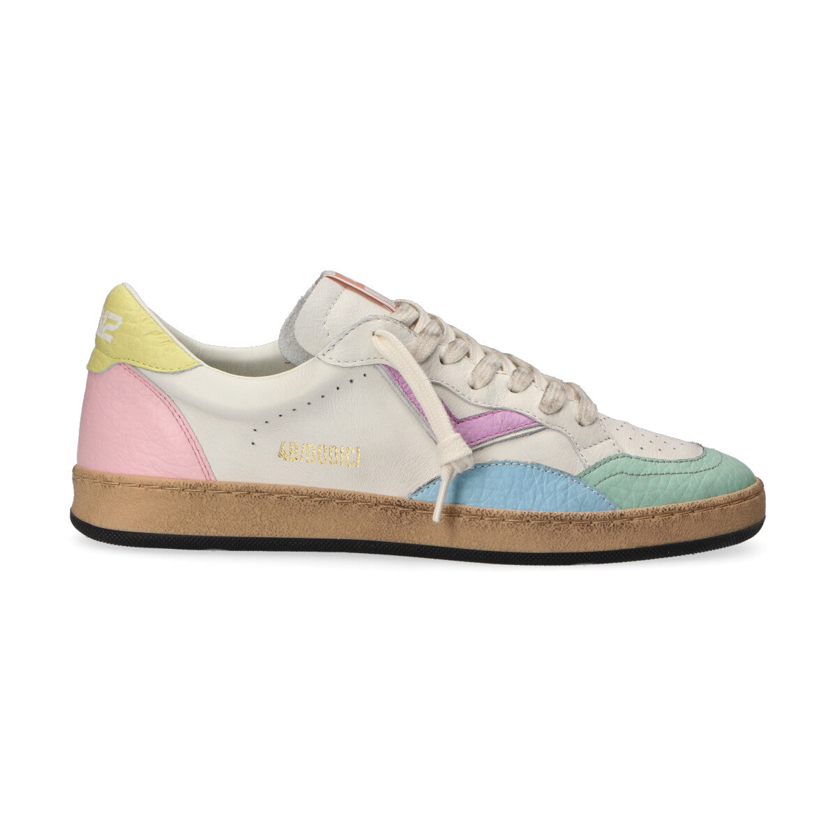 4B12 sneaker Playnew pelle bianca multicolor