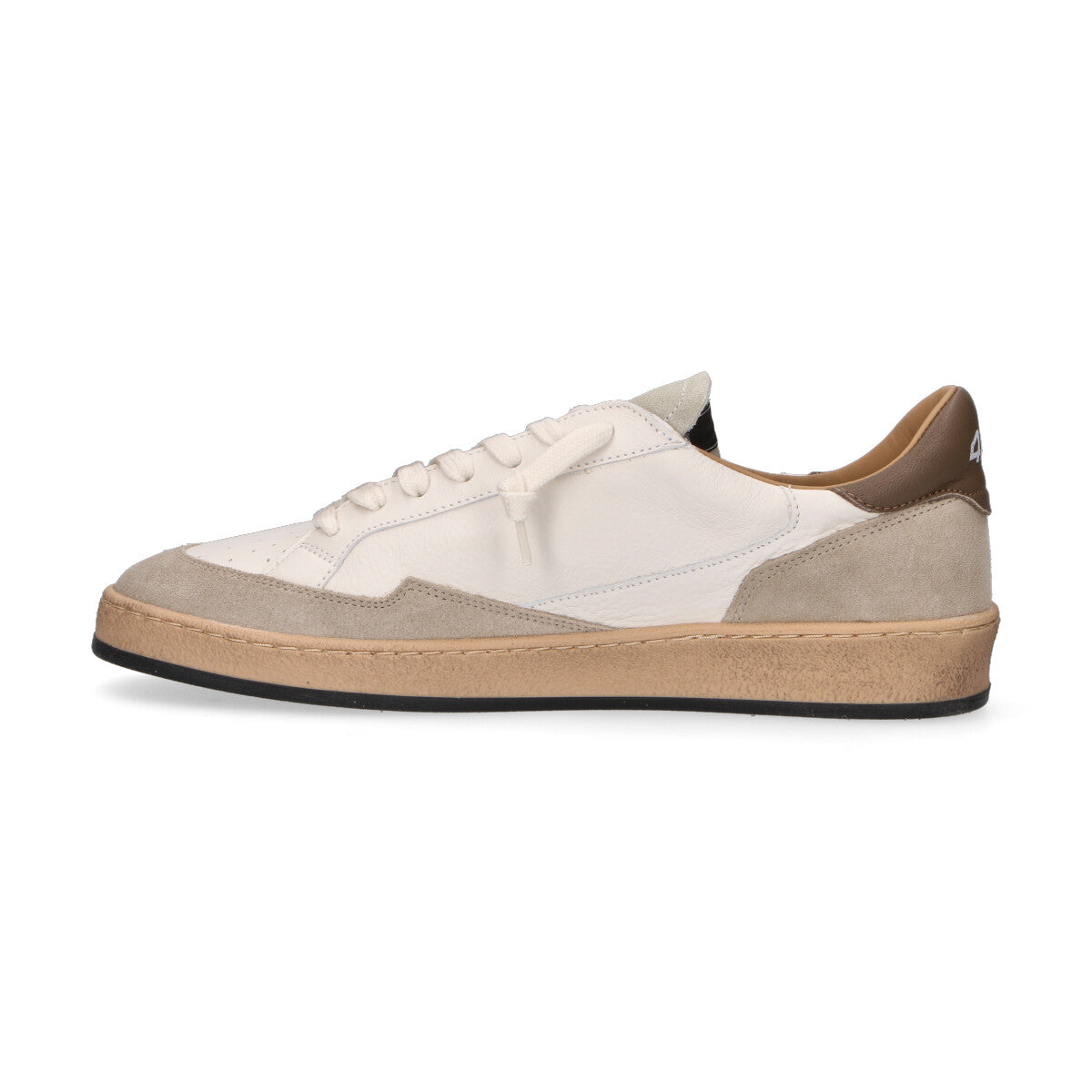 4B12 sneaker Playnew in pelle bianca blu