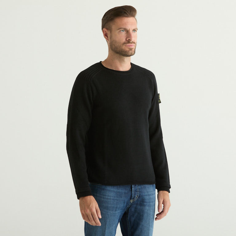 Premiata maglione girocollo in tessuto nero