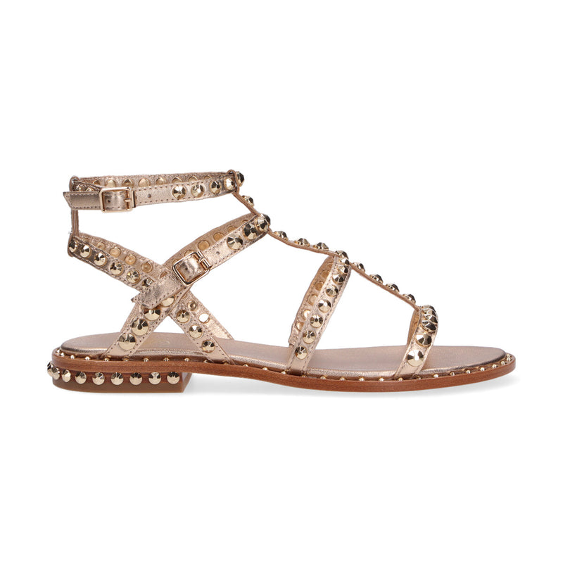 Ash sandalo Precious con borchie in pelle oro