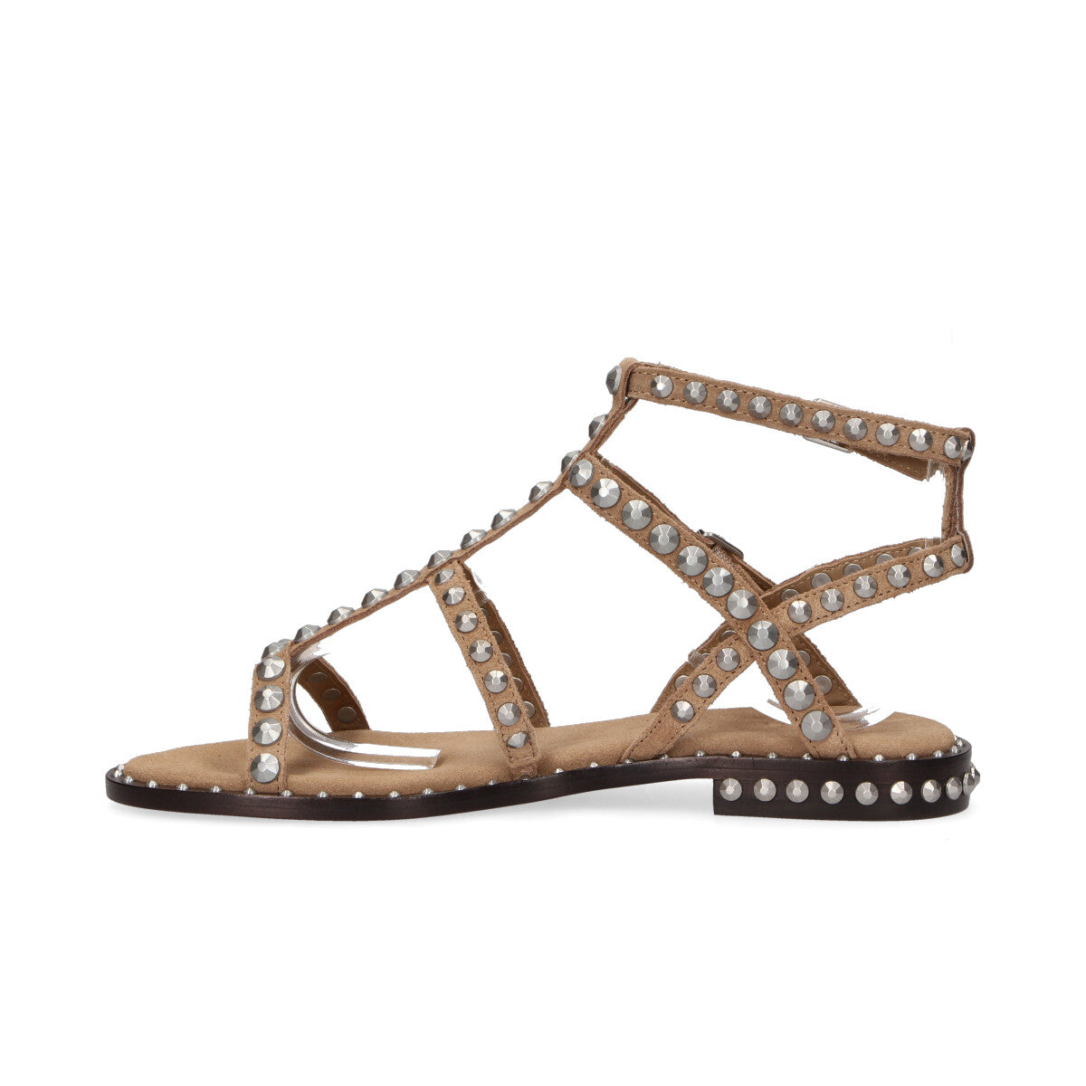 Ash sandalo Precious borchie camoscio tortora