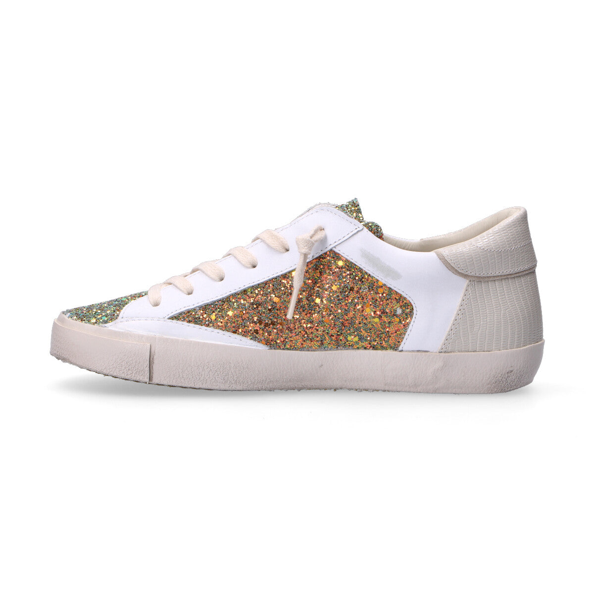 Philippe Model sneaker PRSX bianca glitter oro