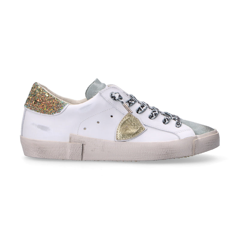 Philippe Model sneaker PRSX veau glitter bianca