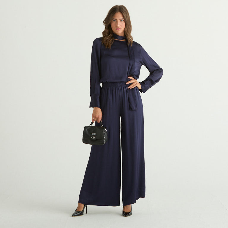 Haveone pantalone rigato in tessuto blu