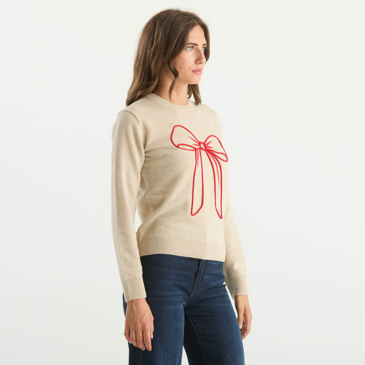 Mc2 Saint Barth maglione new queen big bow beige