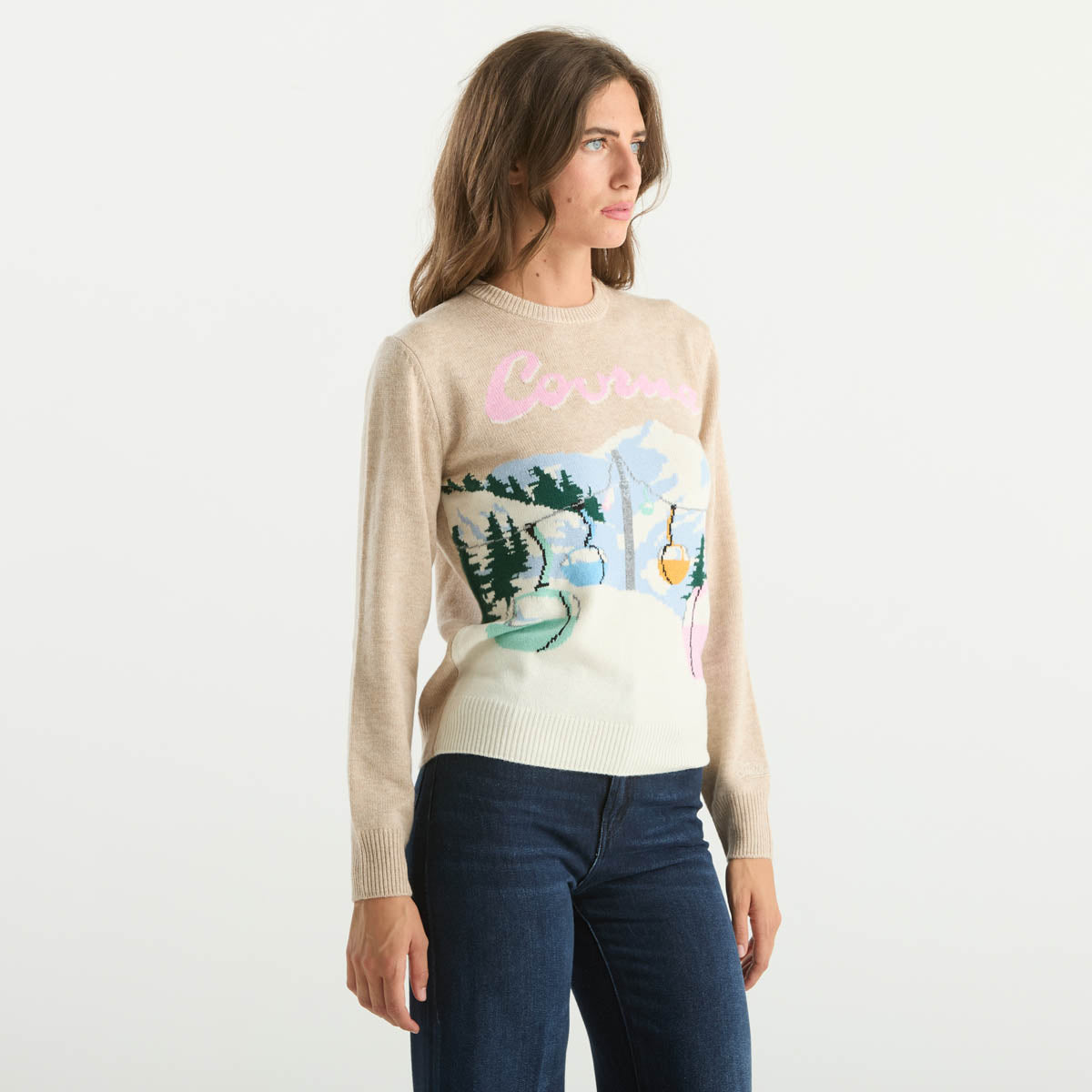 Mc2 Saint Barth maglione courma cable beige