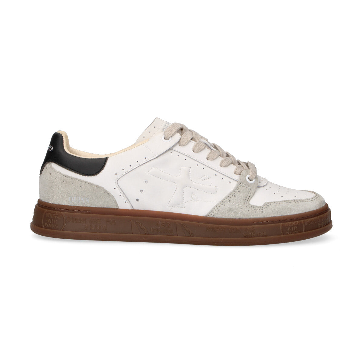 Premiata sneaker Quinn bianca beige nera