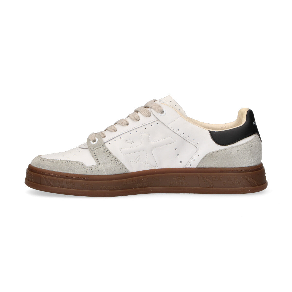 Premiata sneaker Quinn bianca beige nera