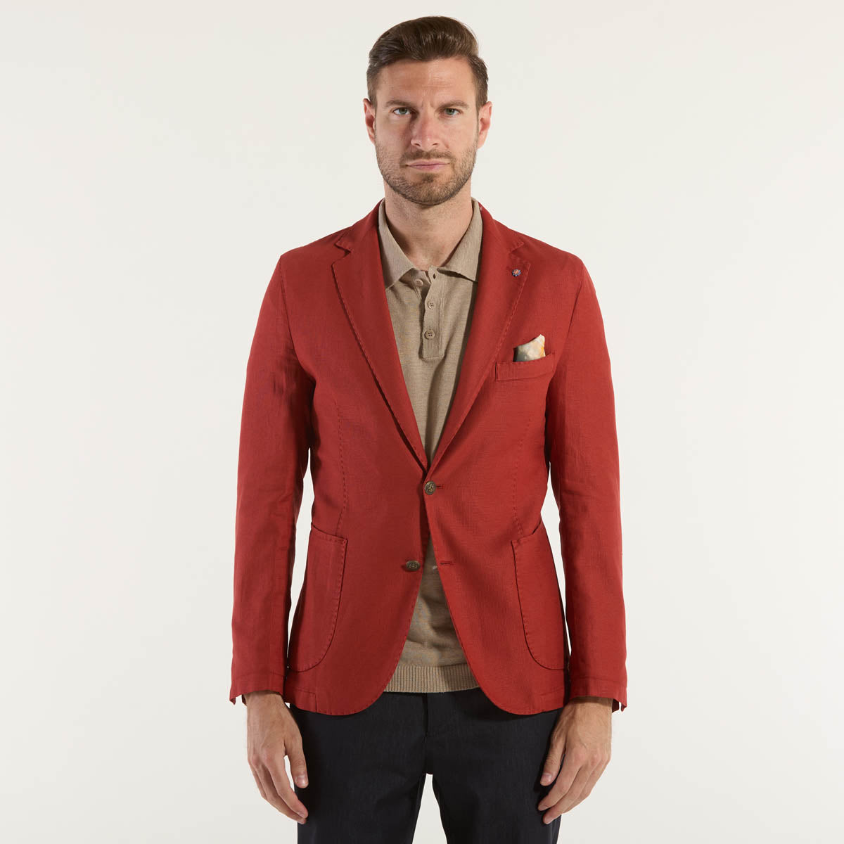 Bharnaba giacca monopetto in tessuto coccio
