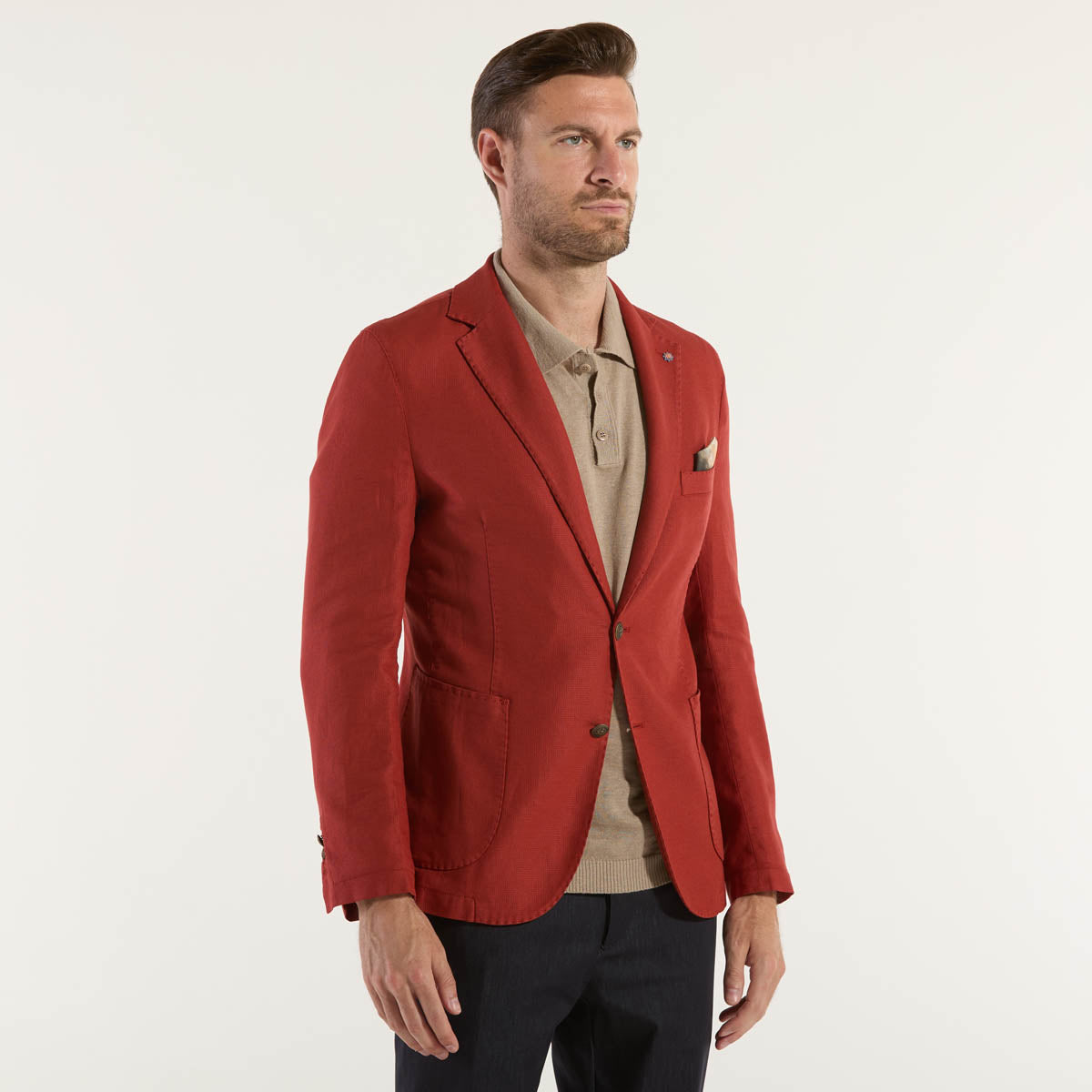 Bharnaba giacca monopetto in tessuto coccio
