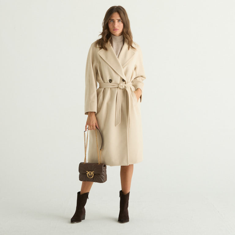 Maxmara cappotto resina in pura lana burro