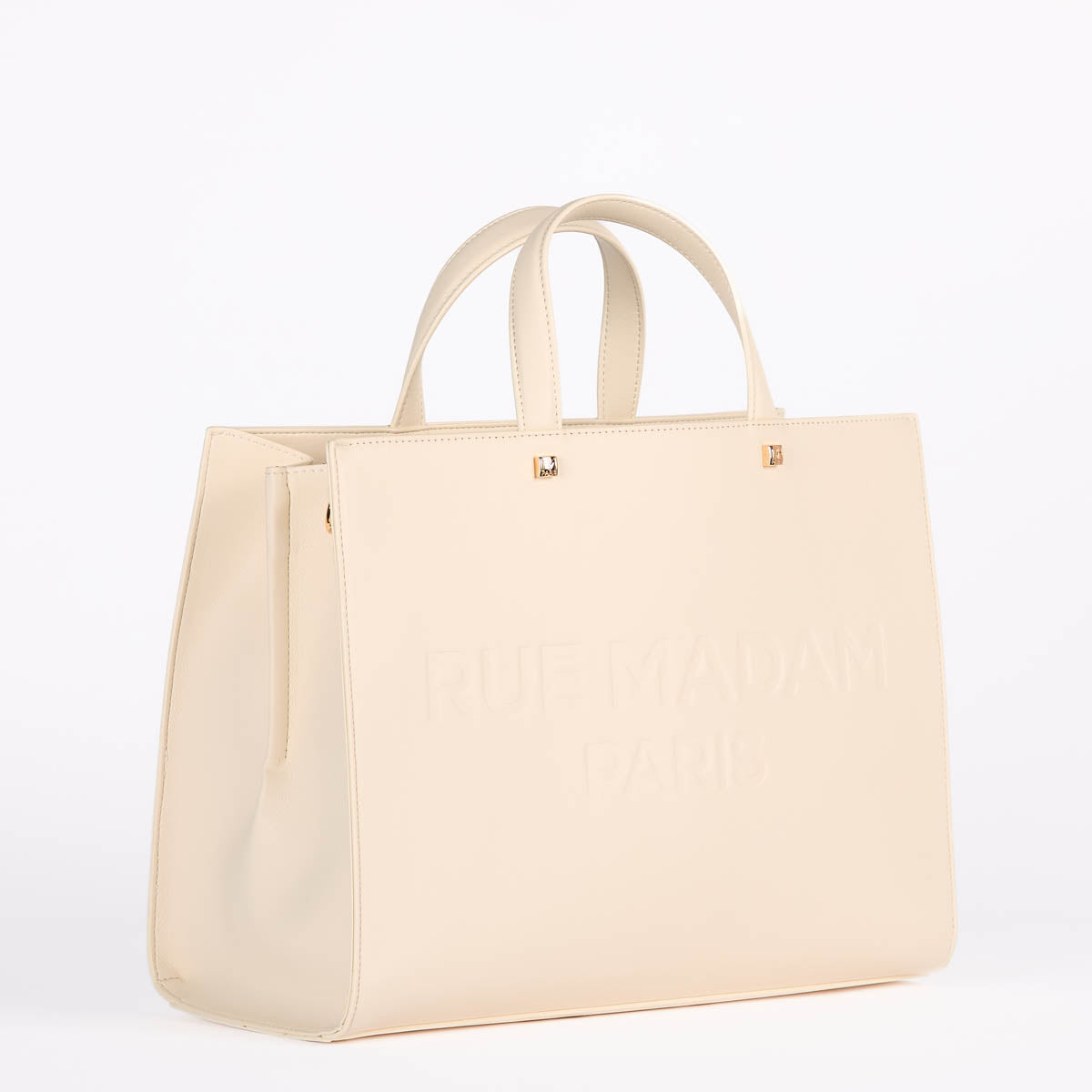 Rue Madam tote bag a mano logata panna